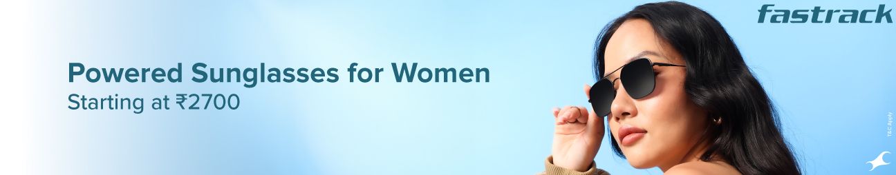 Women wearing Fastrack powered sunglasses for women starting at ₹2600.