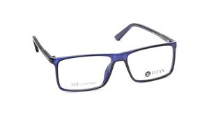 Image 2 of Blue Square Eyeglasses for Men from Ace by Titan Available at Titan Eye+