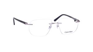 Image 2 of Gunmetal Butterfly Rimless Eyeglasses for Men from Calvin Klein Available at Titan Eye+