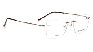 Image 2 of Gold Rectangle Eyeglasses for Men and Women from Calvin Klein Available at Titan Eye+