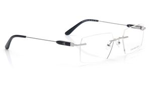 Image 2 of Silver Rectangle Eyeglasses for Men from Calvin Klein Available at Titan Eye+