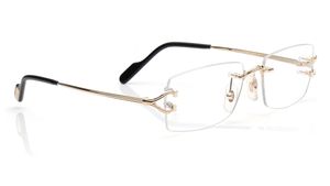 Image 2 of Gold Rectangle Eyeglasses for Men from Cartier Available at Titan Eye+