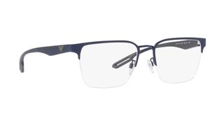 Image 2 of Square Blue Semi Rim Eyeglasses for Men from Emporio Armani Available at Titan Eye+