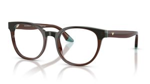 Image 2 of Brown Round Eyeglasses for Women from Emporio Armani Available at Titan Eye+