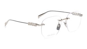 Image 2 of Silver Rectangle Eyeglasses for Women from Gucci Available at Titan Eye+