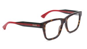 Image 2 of Havana Rectangle Eyeglasses for Men from Gucci Available at Titan Eye+