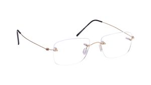Image 2 of Gold Rectangle Eyeglasses for Men and Women from Zefr Available at Titan Eye+