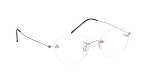 Image 2 of Bordeaux - RoseGold Rimless Eyeglasses from Zefr Available at Titan Eye+