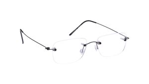 Image 2 of Black Rectangle Eyeglasses for Men and Women from Zefr Available at Titan Eye+