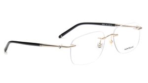 Image 2 of Gold Rectangle Eyeglasses for Men from Montblanc Available at Titan Eye+
