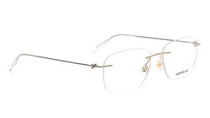 Image 2 of Gold Square Eyeglasses for Men from Montblanc Available at Titan Eye+