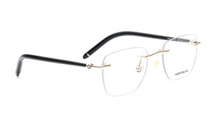 Image 2 of Gold Square Eyeglasses for Men from Montblanc Available at Titan Eye+