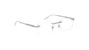 Image 2 of Silver Rectangle Eyeglasses for Men from Montblanc Available at Titan Eye+