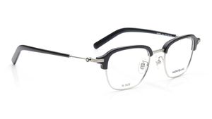 Image 2 of Silver Rectangle Eyeglasses for Men from Montblanc Available at Titan Eye+