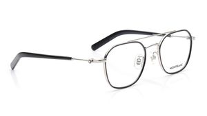Image 2 of Silver Geometric Eyeglasses for Men from Montblanc Available at Titan Eye+