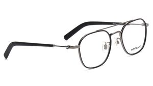 Image 2 of Silver Geometric Eyeglasses for Men from Montblanc Available at Titan Eye+