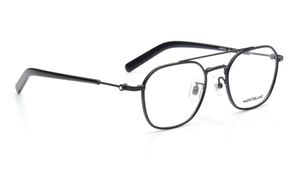 Image 2 of Black Geometric Eyeglasses for Men from Montblanc Available at Titan Eye+