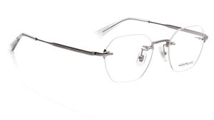 Image 2 of Grey Round Eyeglasses for Men from Montblanc Available at Titan Eye+