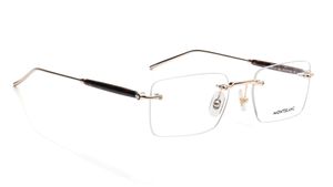 Image 2 of Gold Rectangle Eyeglasses for Men from Montblanc Available at Titan Eye+