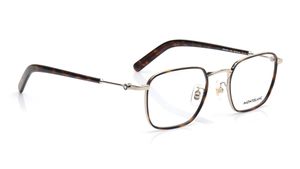 Image 2 of Gold Rectangle Eyeglasses for Men from Montblanc Available at Titan Eye+