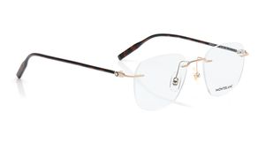 Image 2 of Gold Round Eyeglasses for Men from Montblanc Available at Titan Eye+
