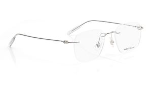 Image 2 of Silver Round Eyeglasses for Men from Montblanc Available at Titan Eye+