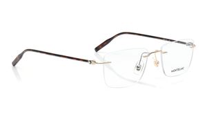 Image 2 of Gold Rectangle Eyeglasses for Men from Montblanc Available at Titan Eye+