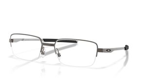 Image 2 of Silver Rectangle Eyeglasses for Men and Women from Oakley Available at Titan Eye+