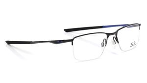 Image 2 of Black Rectangle Rimless Eyeglasses for Men from Oakley Available at Titan Eye+