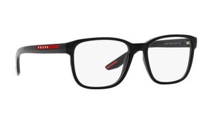 Image 2 of Black Rectangle Eyeglasses for Men from Prada Available at Titan Eye+