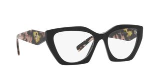 Image 2 of Black Irregular Eyeglasses for Women from Prada Available at Titan Eye+