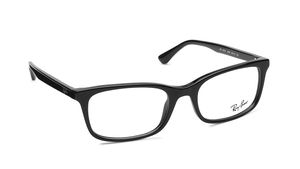 Image 2 of Black Rectangle Rimmed Eyeglasses for Men and Women from Rayban Available at Titan Eye+