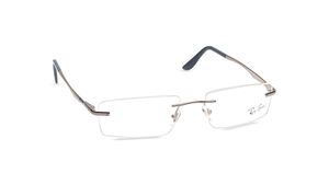Image 2 of Grey Rectangle Rimless Eyeglasses for Men and Women from Rayban Available at Titan Eye+