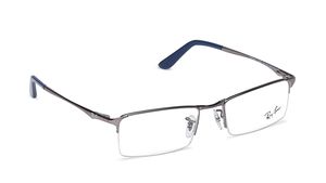 Image 2 of Grey Rectangle Semi-rimmed Eyeglasses for Men and Women from Rayban Available at Titan Eye+
