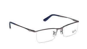 Image 2 of Grey Rectangle Semi-rimmed Eyeglasses for Men and Women from Rayban Available at Titan Eye+