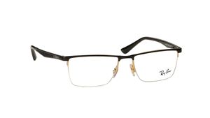 Image 2 of Black Rectangle Semi-rimmed Eyeglasses for Men and Women from Rayban Available at Titan Eye+