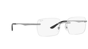 Image 2 of Grey Geometric Rimless Eyeglasses for Men and Women from Rayban Available at Titan Eye+