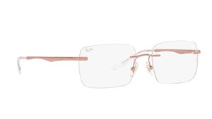 Image 2 of Gold Geometric Rimless Eyeglasses for Men and Women from Rayban Available at Titan Eye+