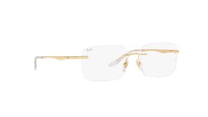 Image 2 of Gold Geometric Rimless Eyeglasses for Men and Women from Rayban Available at Titan Eye+