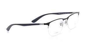 Image 2 of Black Geometric Semi-Rimmed Eyeglasses for Men and Women from Rayban Available at Titan Eye+