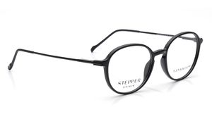 Image 2 of Black Round Eyeglasses for Women from Stepper Available at Titan Eye+