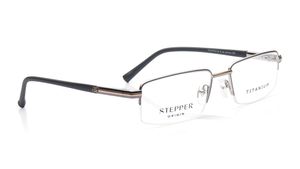 Image 2 of Grey Square Eyeglasses for Men from Stepper Available at Titan Eye+