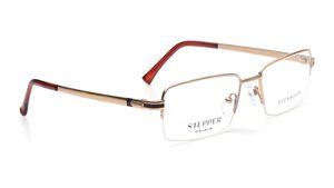 Image 2 of Gold Square Eyeglasses for Men from Stepper Available at Titan Eye+