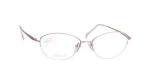 Image 2 of Gold Oval Semi-rimmed Eyeglasses for Women from Stepper Available at Titan Eye+