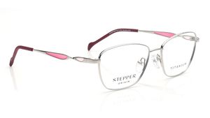 Image 2 of Silver Rectangle Eyeglasses for Women from Stepper Available at Titan Eye+