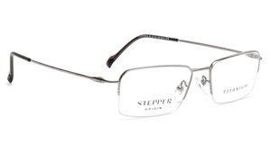 Image 2 of Grey Rectangle Eyeglasses for Men from Stepper Available at Titan Eye+