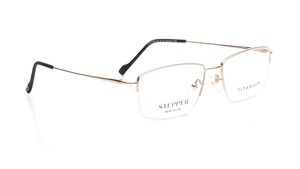 Image 2 of Gold Rectangle Semi-rimmed Eyeglasses for Men from Stepper Available at Titan Eye+