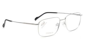 Image 2 of Silver Rectangle Eyeglasses for Men from Stepper Available at Titan Eye+
