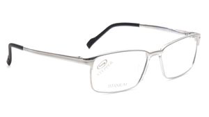 Image 2 of Silver Square Eyeglasses for Men from Stepper Available at Titan Eye+