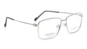 Image 2 of Silver Rectangle Eyeglasses for Men from Stepper Available at Titan Eye+